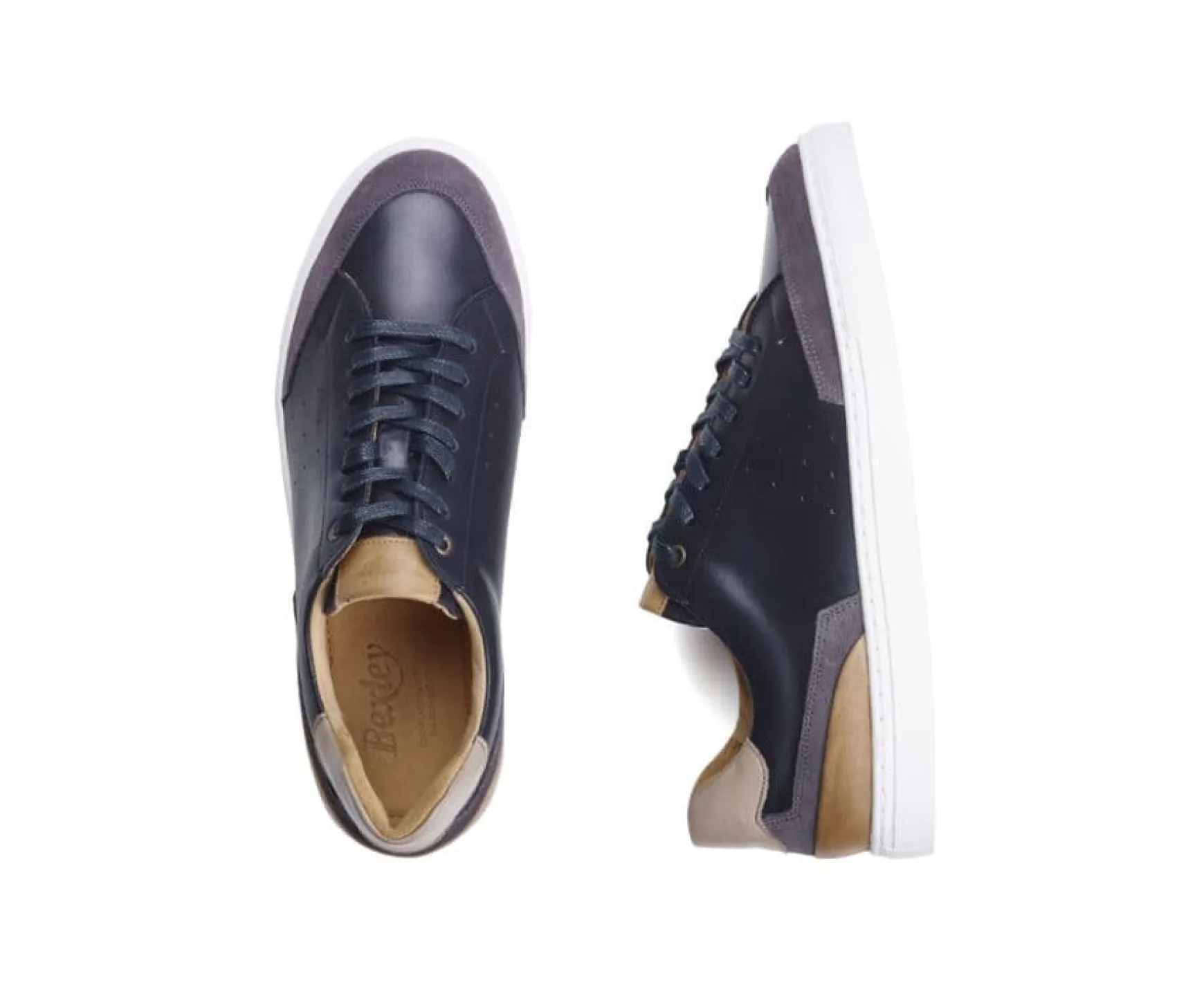 Bexley Trainers & Sneakers | Black And Grey Suede Men'S Leather Trainers - Beloka | Noir Et Velours Gris