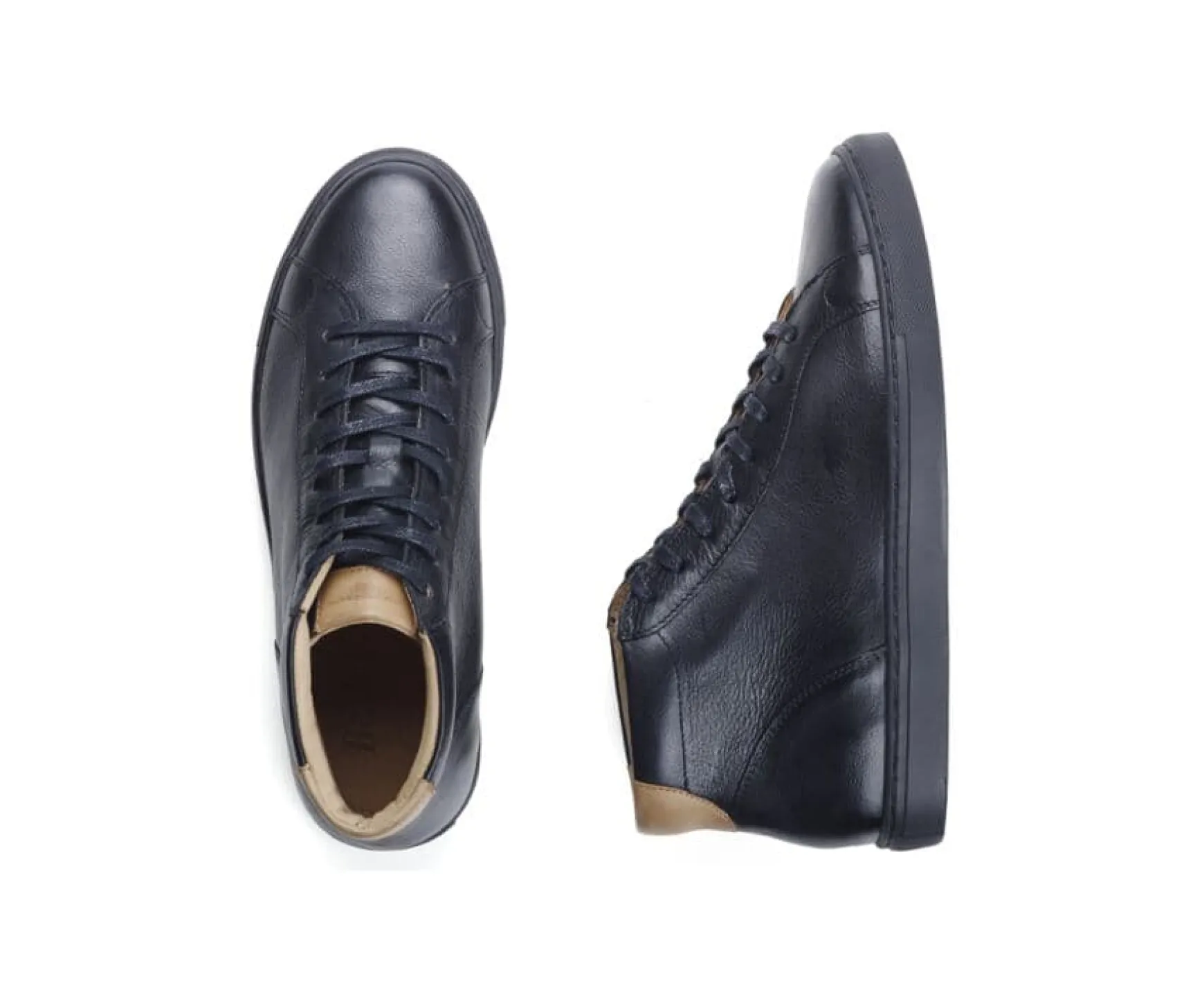 Bexley Trainers & Sneakers | Black High Top Trainers - Thornlea | Blackblack With Black Waistband