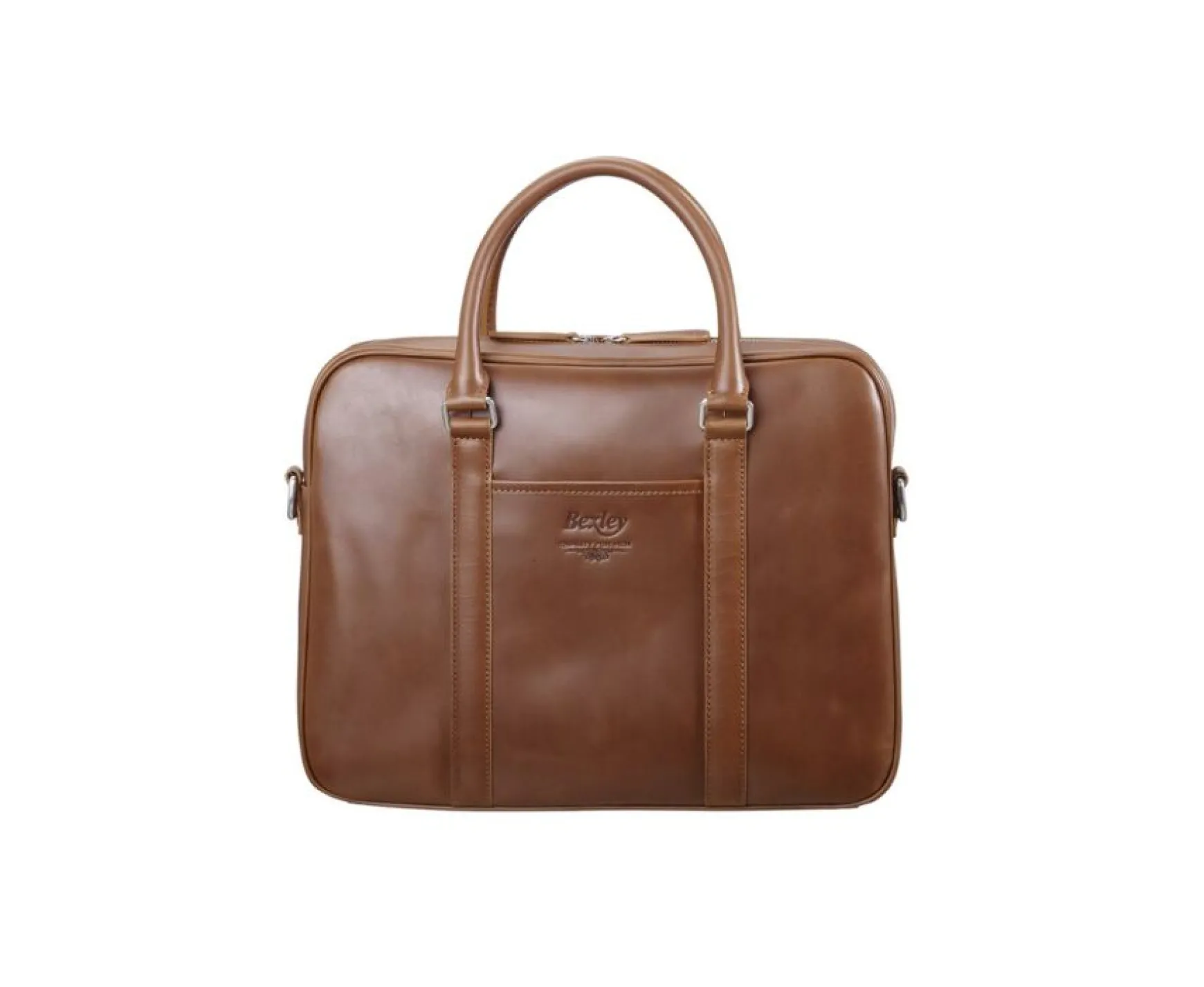 Bexley | Black Men'S Leather Satchel With Shoulder Strap Gold