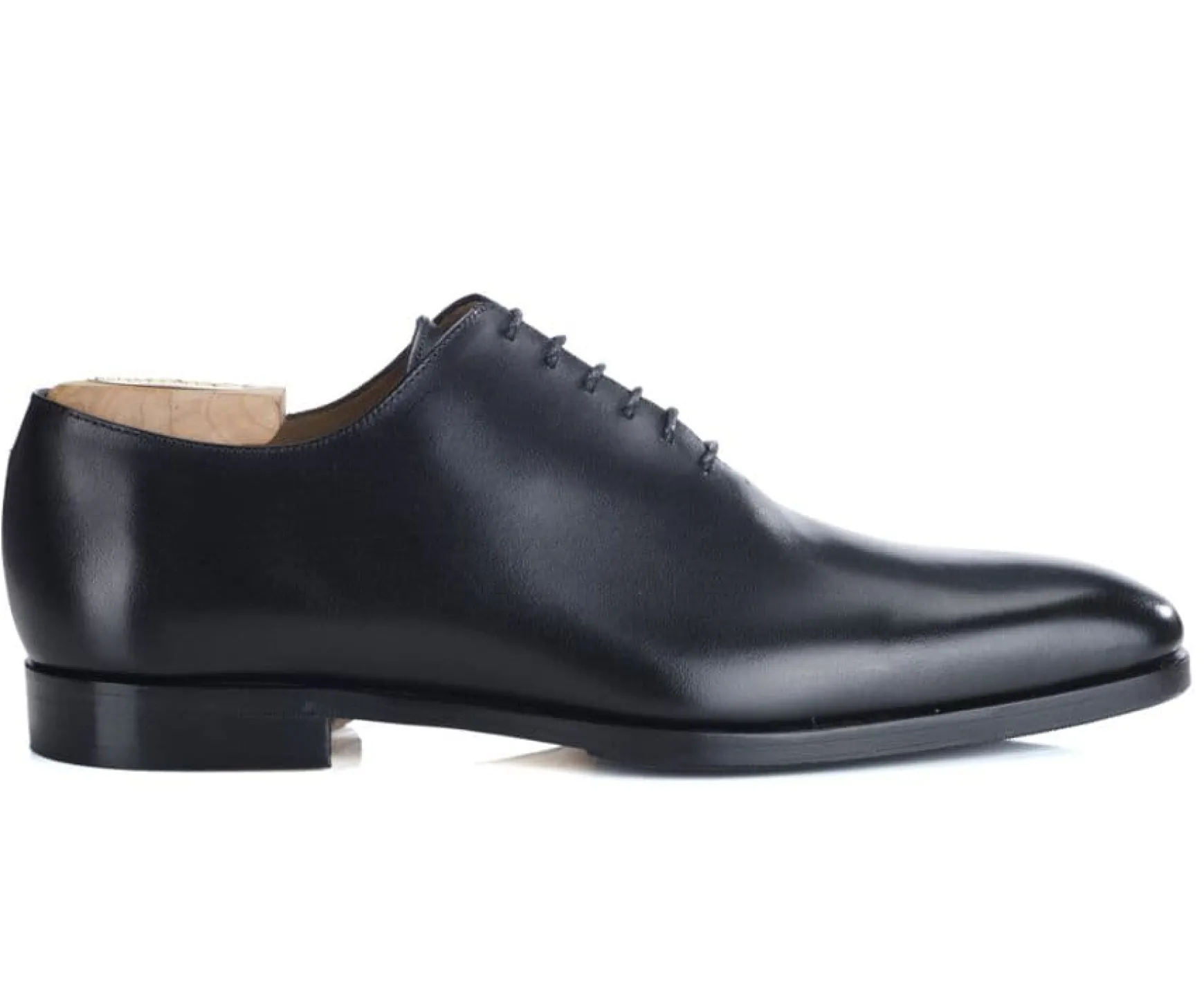 Bexley Oxford Shoes | Black Men'S Oxford Shoes - Leather Sole With Pad Bellagio Patin Blackblack With Black Waistband