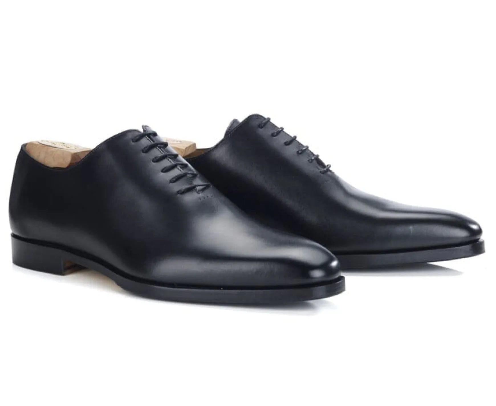 Bexley Oxford Shoes | Black Men'S Oxford Shoes - Leather Sole With Pad Bellagio Patin Blackblack With Black Waistband
