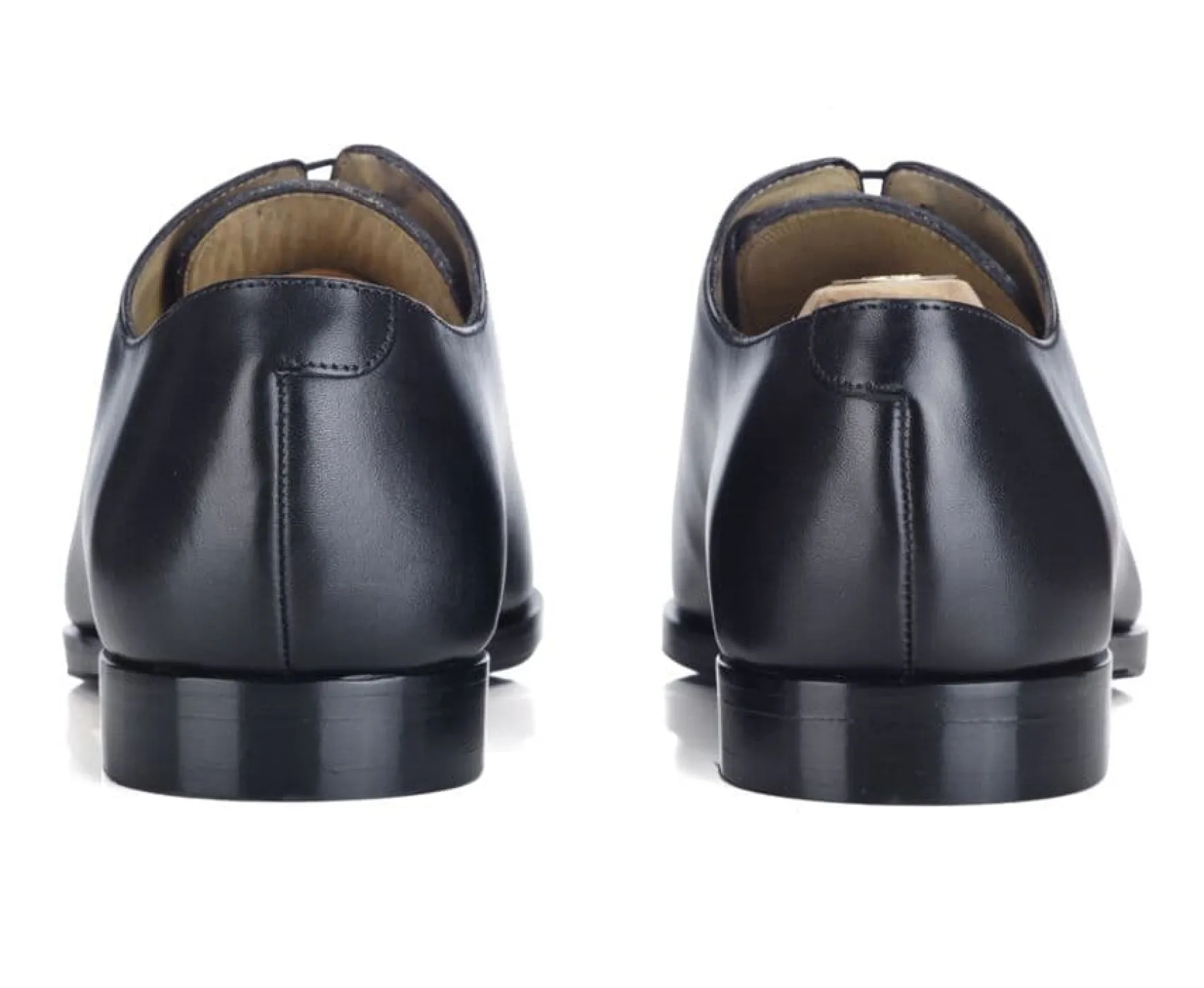 Bexley Oxford Shoes | Black Men'S Oxford Shoes - Leather Sole With Pad Bellagio Patin Blackblack With Black Waistband