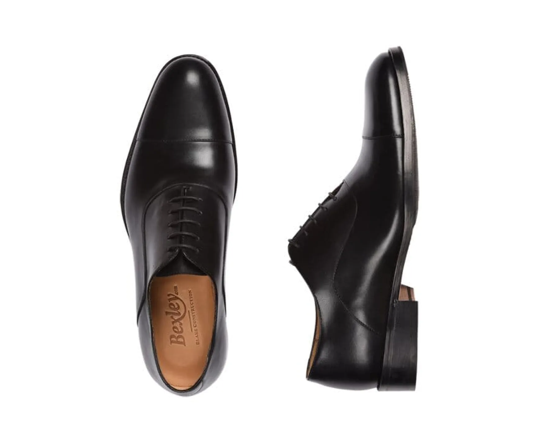 Bexley Oxford Shoes | Black Oxford Shoes - Rubber Pad Brackley Patin Blackblack With Black Waistband