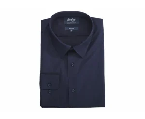 Bexley | Black Two Ply Cotton Shirt Albert Classic Blackblack With Black Waistband