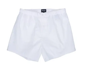 Bexley | Box Of 2 Plain White/Printed Navy And Beige Men'S Boxer Shorts - Elon | Blue, Orange And Purple