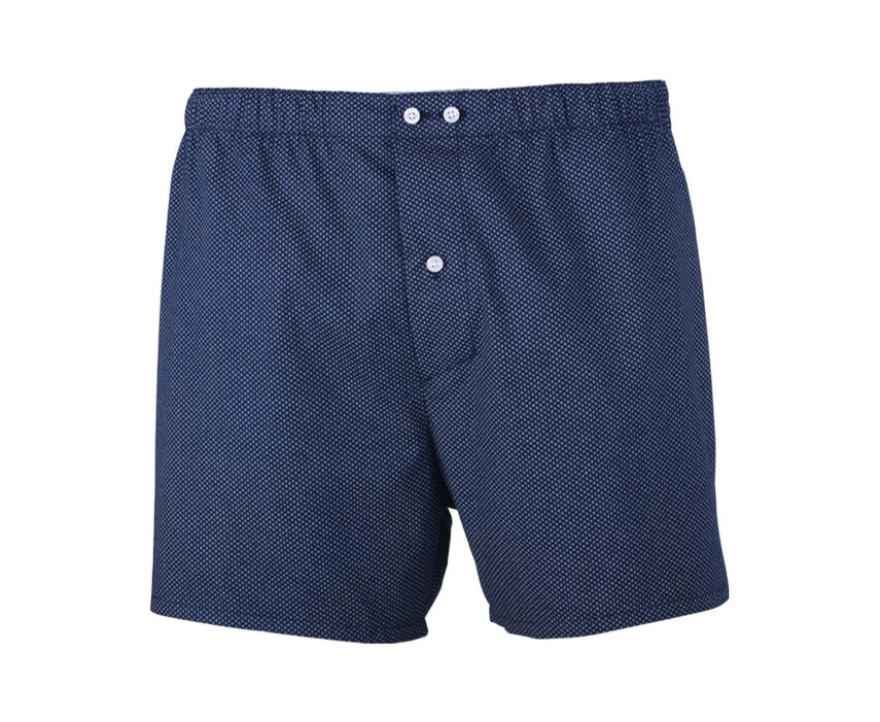 Bexley | Box Of 2 Plain White/Printed Navy And Beige Men'S Boxer Shorts - Elon | Blue, Orange And Purple