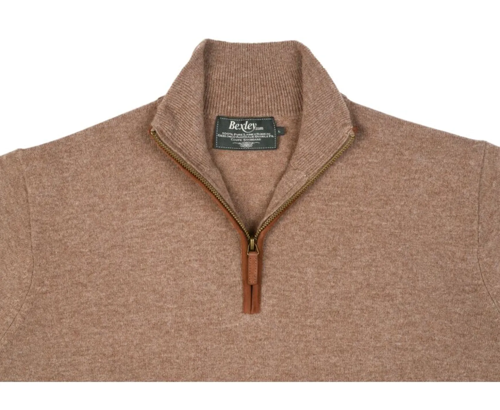 Bexley | Brown Melange Half-Zip Wool Pullover Keithy Melange Brown