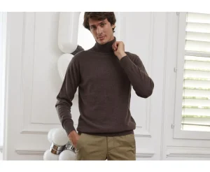 Bexley | Brown Wool Roll-Neck Jumper Emeric Chestnut Brown