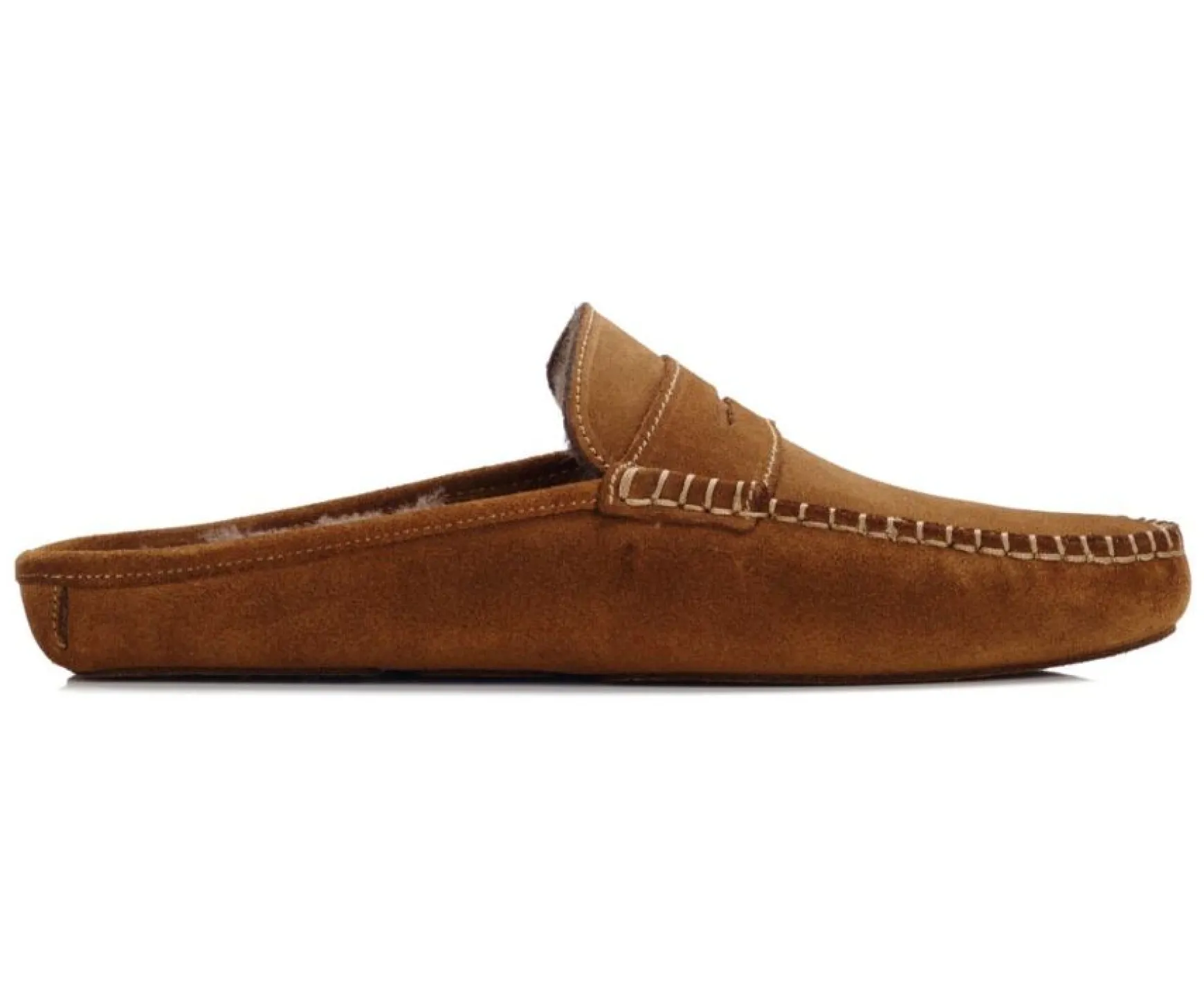 Bexley | Chamois Suede Wool Lining Mules Slippers Hazelnut Suede