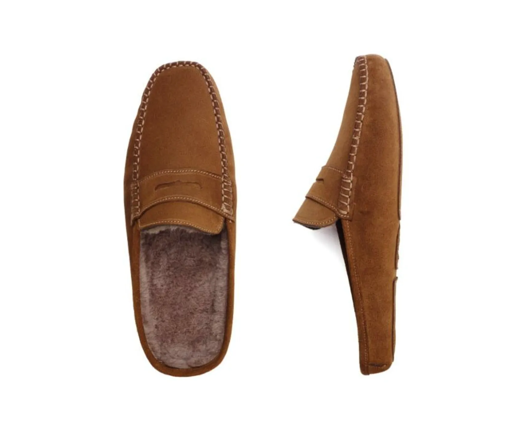 Bexley | Chamois Suede Wool Lining Mules Slippers Hazelnut Suede