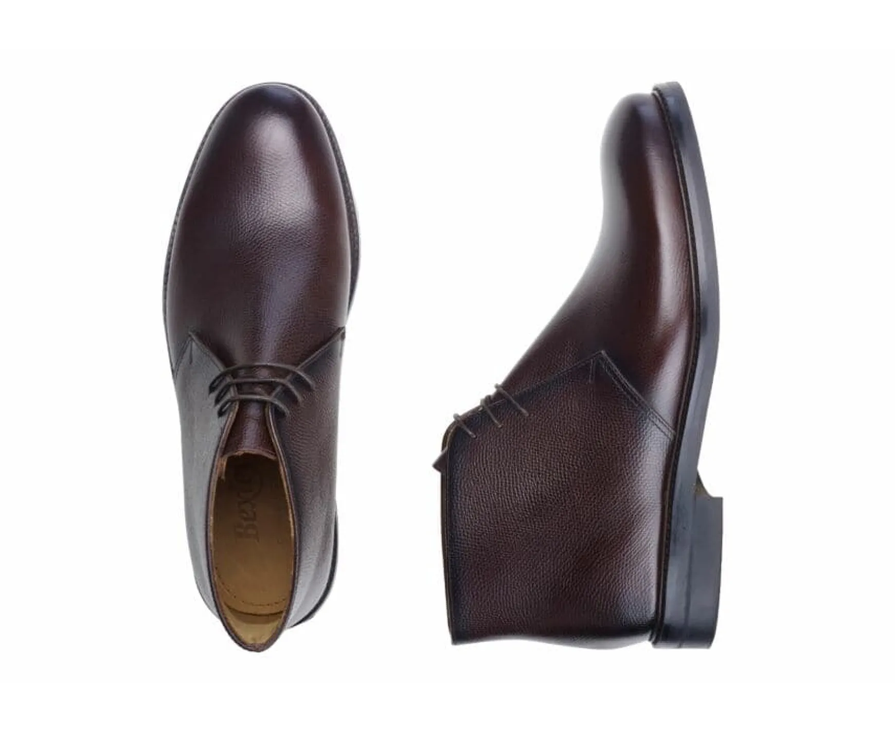 Bexley Comfort Shoes | Chocolate Leather Low Boots Greenwich Gomme City Ii Chocolate Grained Leather