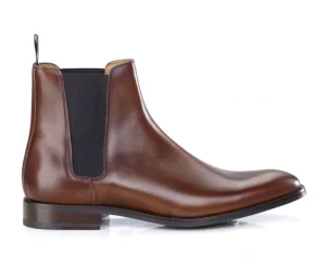 Bexley Boots Shoes | Cognac Patina Men'S Chelsea Boots With Rubber Outsole - Toddington Gomme | Patina Cognac