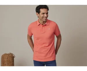 Bexley Adjusted Fit | Coral Men'S Polo Shirt Andy Ii Coral Pink Melange