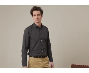 Bexley | Cotton Linen Shirt Silbert Charcoal