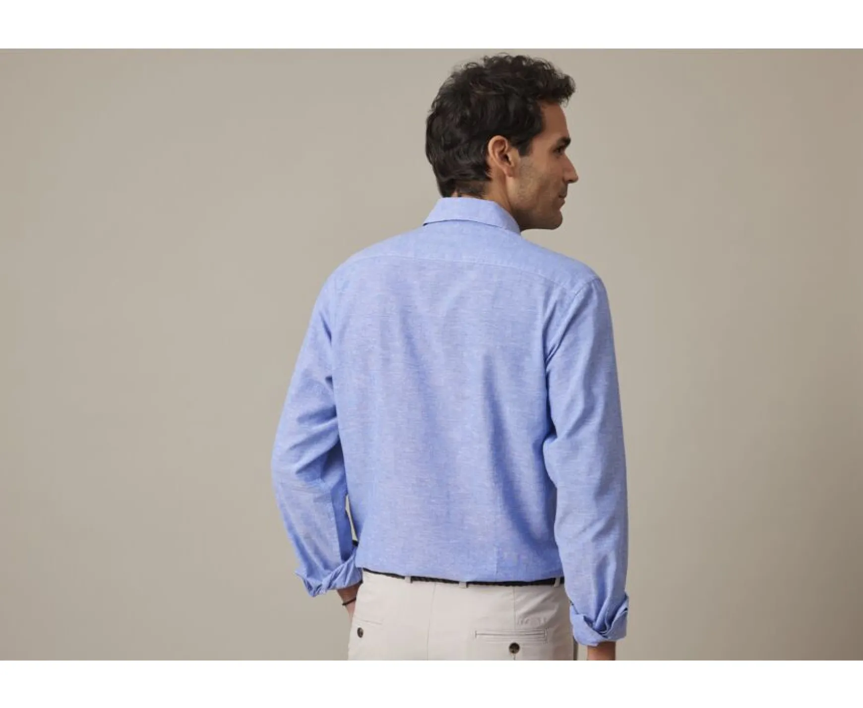 Bexley | Cotton Linen Shirt Sipherin Ocean Blue Chambray