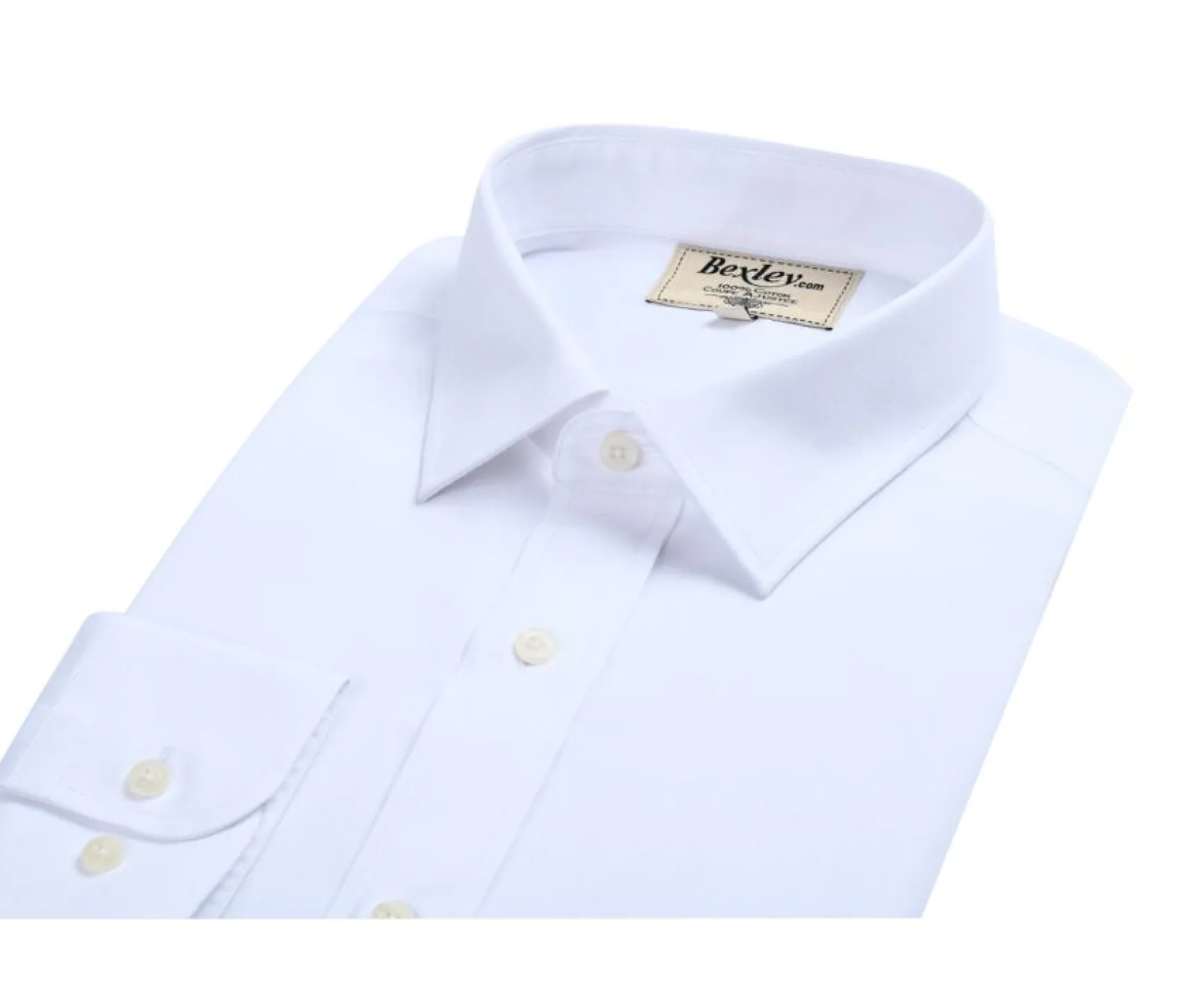 Bexley | Cotton Shirt - Straight Collar Norbertin White