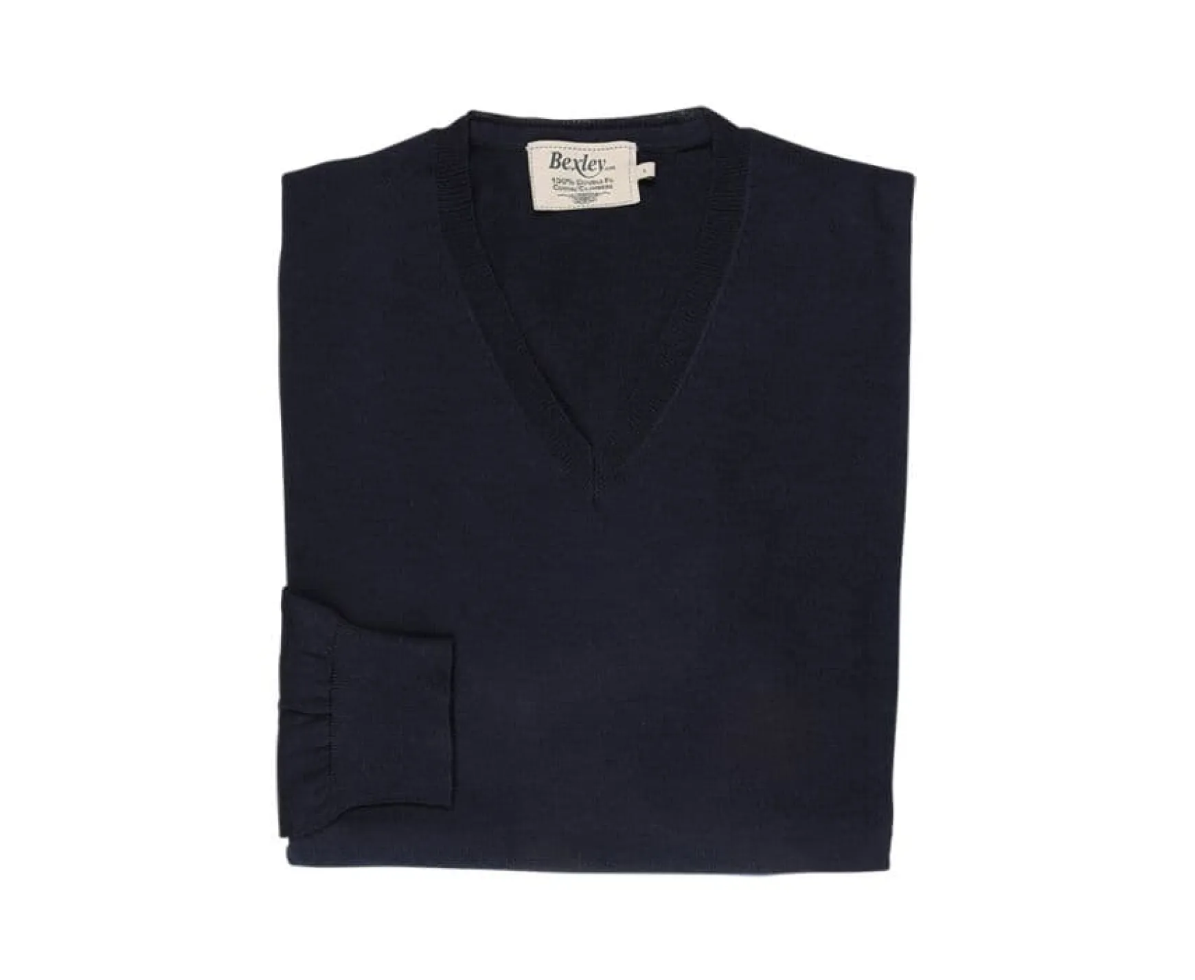Bexley | Cotton/Cashmere Thin V-Neck Jumper Vadim Navy