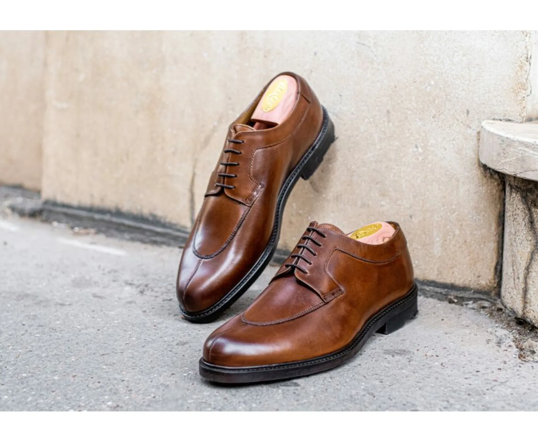 Bexley Comfort Shoes | Derby Shoes - Rubber Outsole Kent Gomme Country Brown Cognac