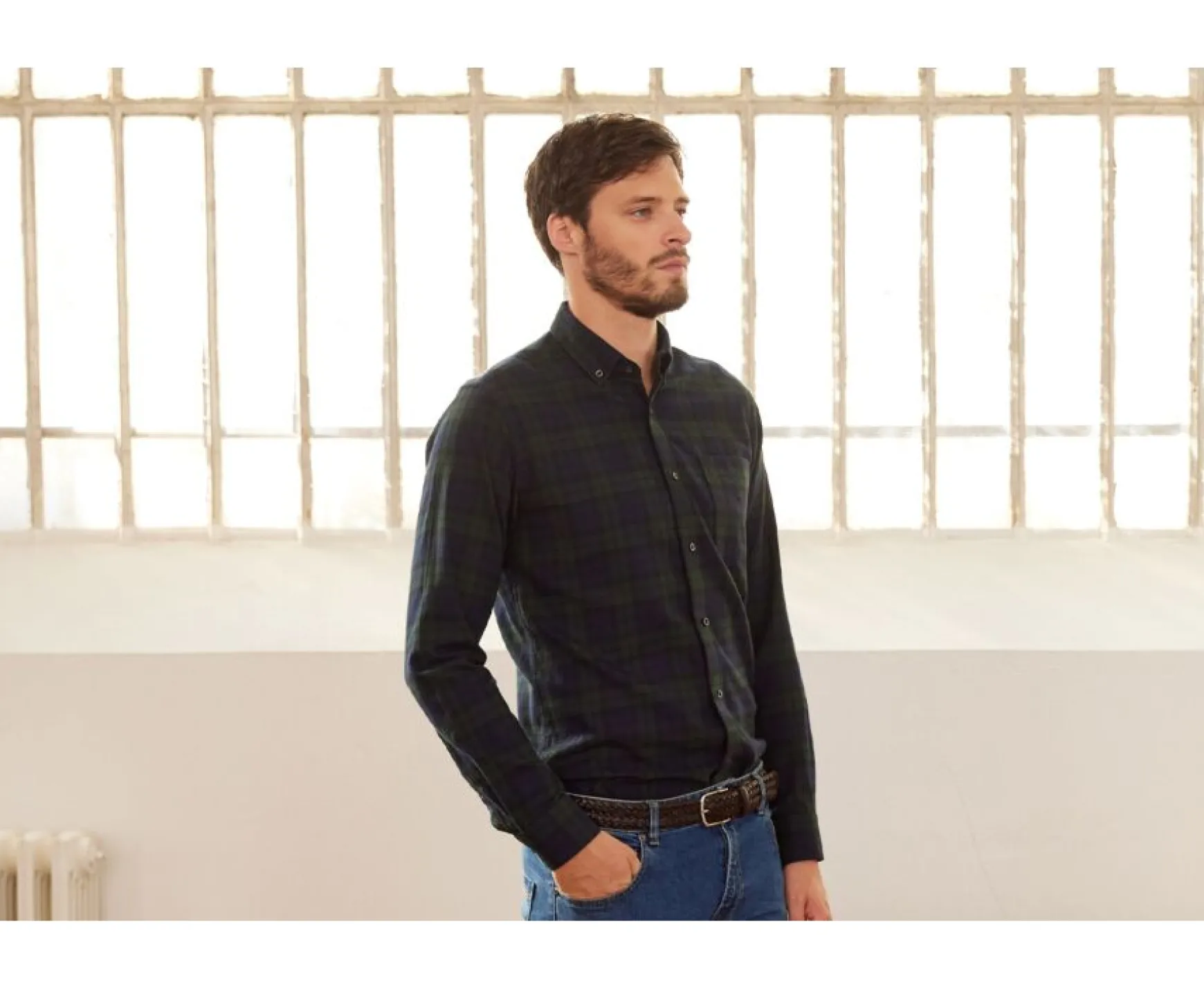 Bexley | Flannel Shirt - Pocket - Andrick | Navy & Dark Green