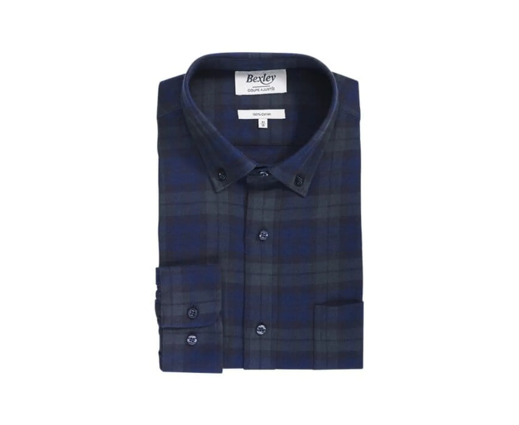 Bexley | Flannel Shirt - Pocket - Andrick | Navy & Dark Green