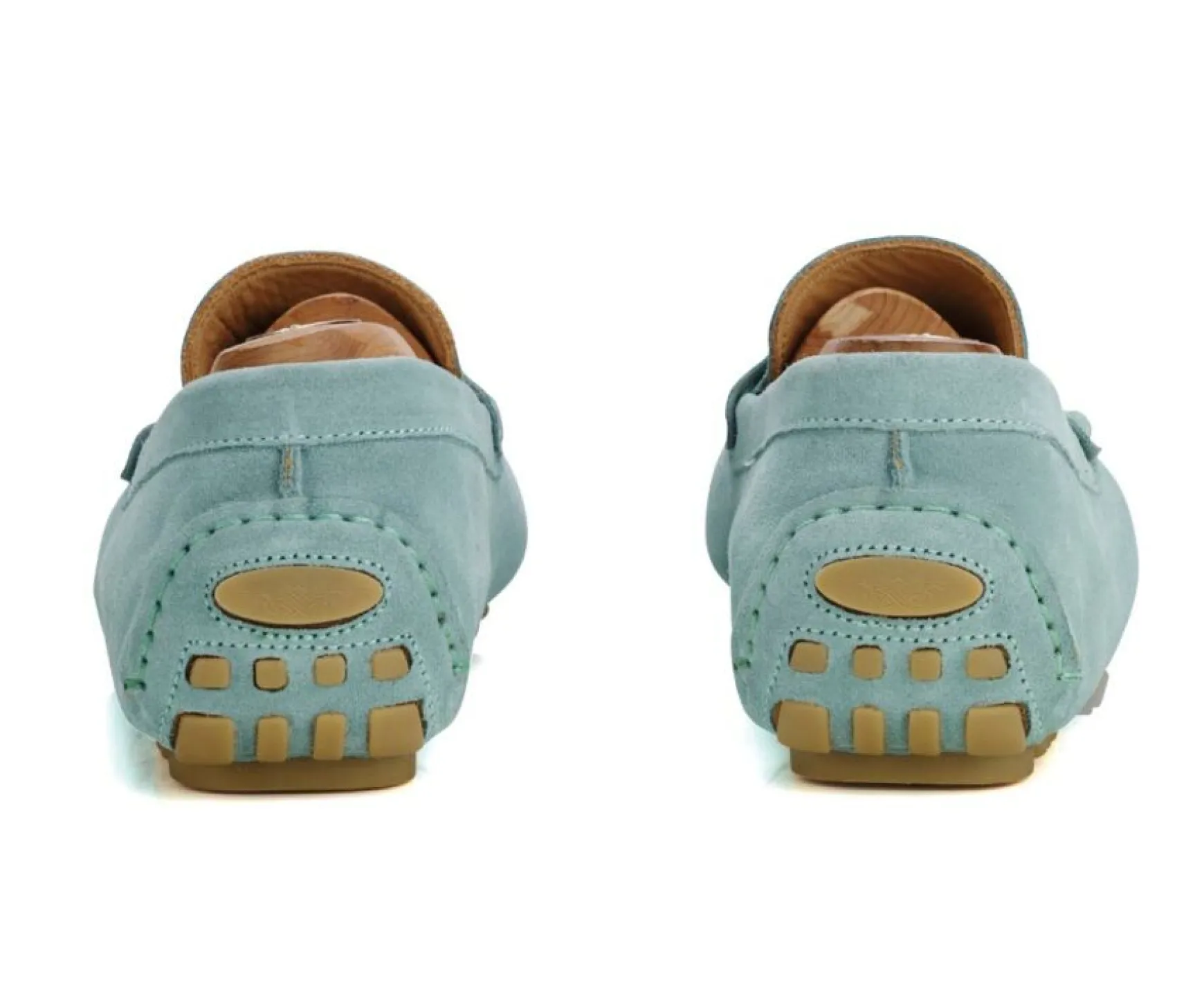 Bexley Moccasins | Green Mint Velvet Men'S Driving Moccassins Ferguson Velours Vert Menthe