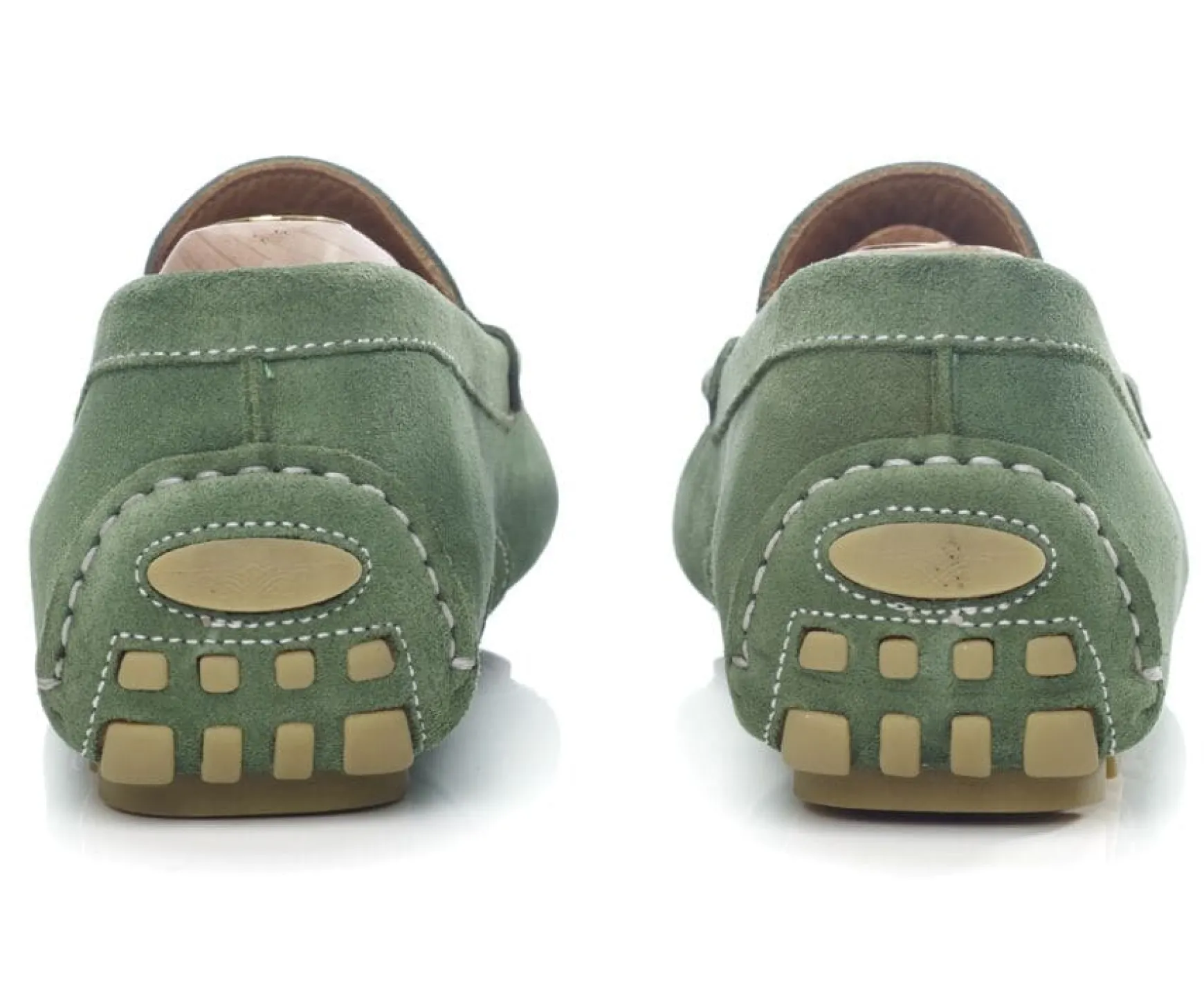 Bexley Moccasins | Green Velvet Men'S Driving Moccasins Ferguson Green Suede