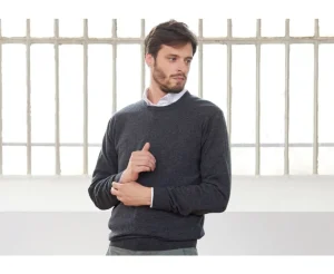 Bexley | Grey Antracite Round-Neck Wool Jumper Conan Grey Anthracite