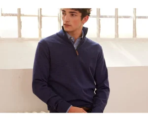 Bexley | Half-Zip Pullover - Vlarinos | Dark Blue Melange