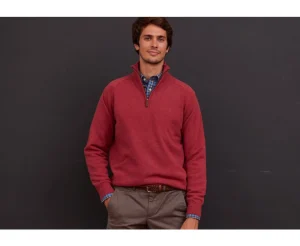Bexley | Half-Zip Wool Jumper Kenneth Red Melange