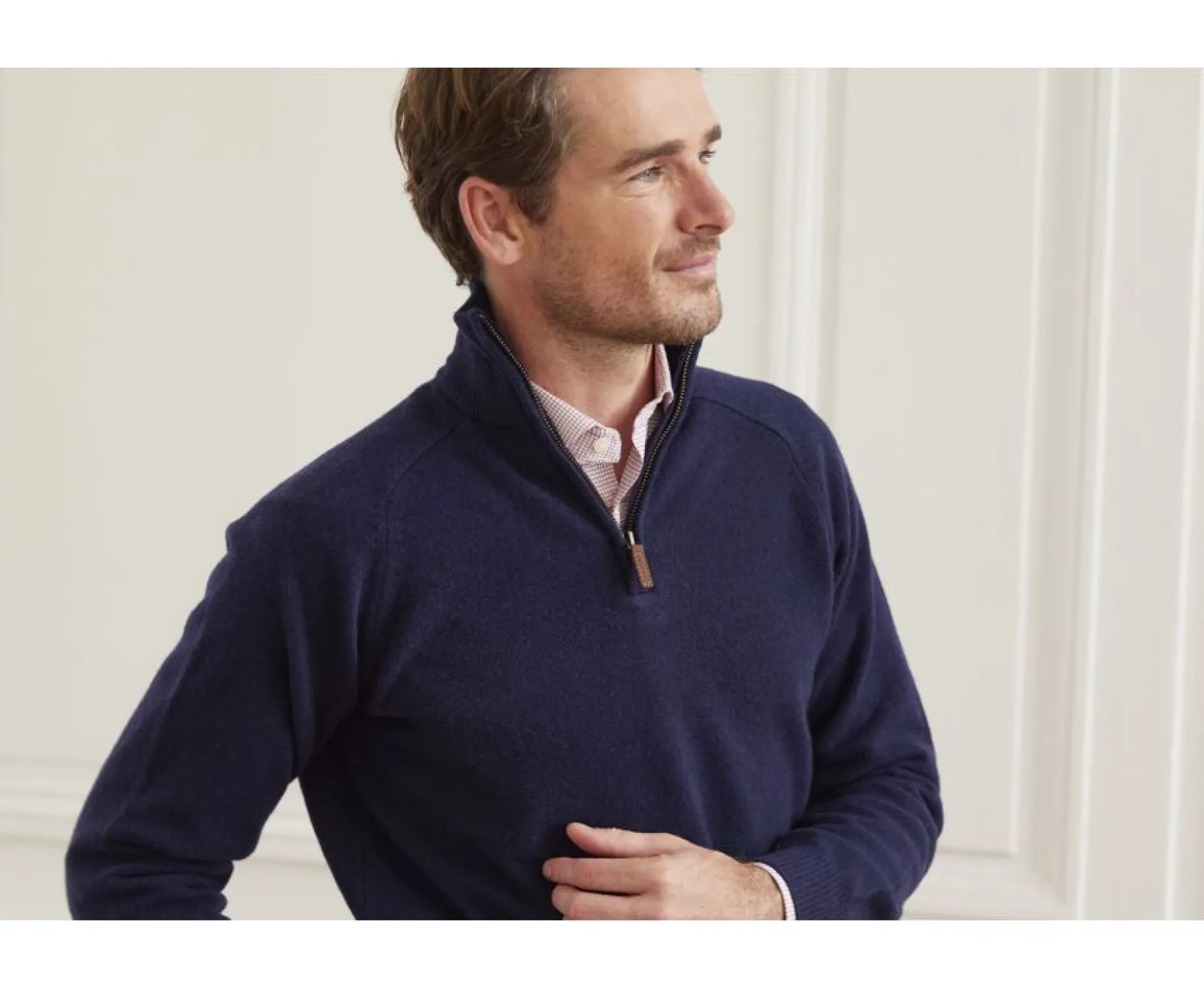 Bexley | Half-Zip Wool Jumper Kenneth Navy