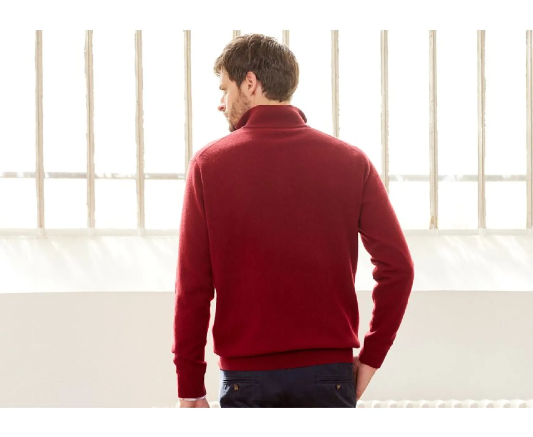 Bexley | Half-Zip Wool Pullover Keithy Dark Red