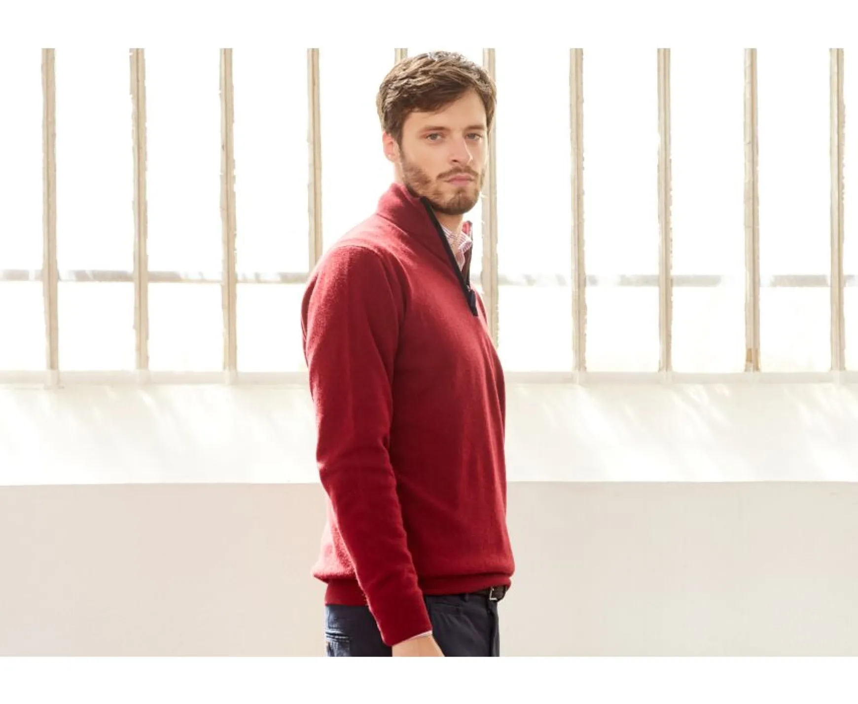 Bexley | Half-Zip Wool Pullover Keithy Dark Red