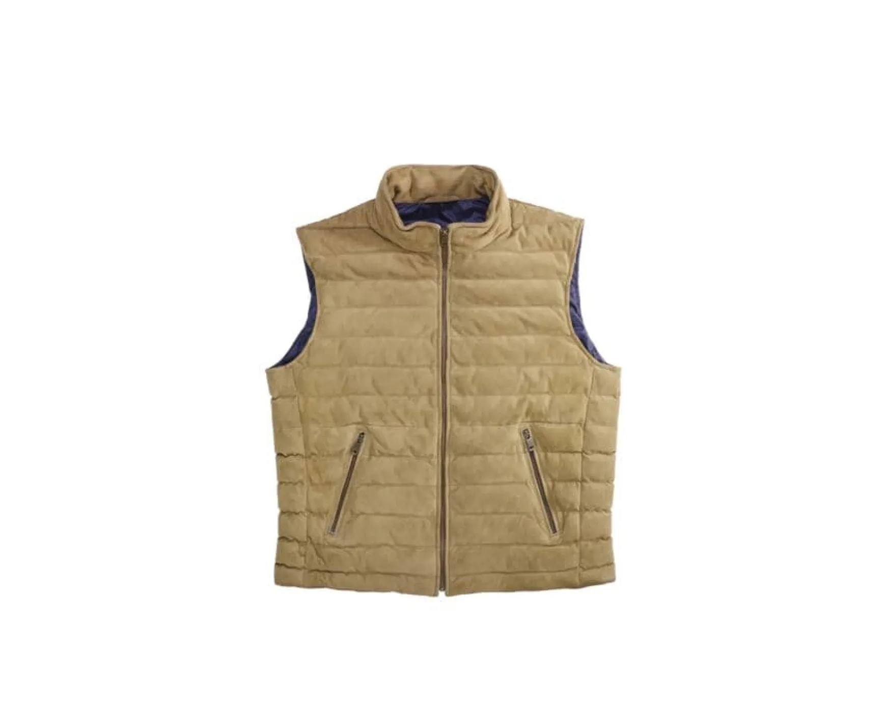 Bexley | Hazelnut Leather Sleeveless Down Gilet Niklas Chamois