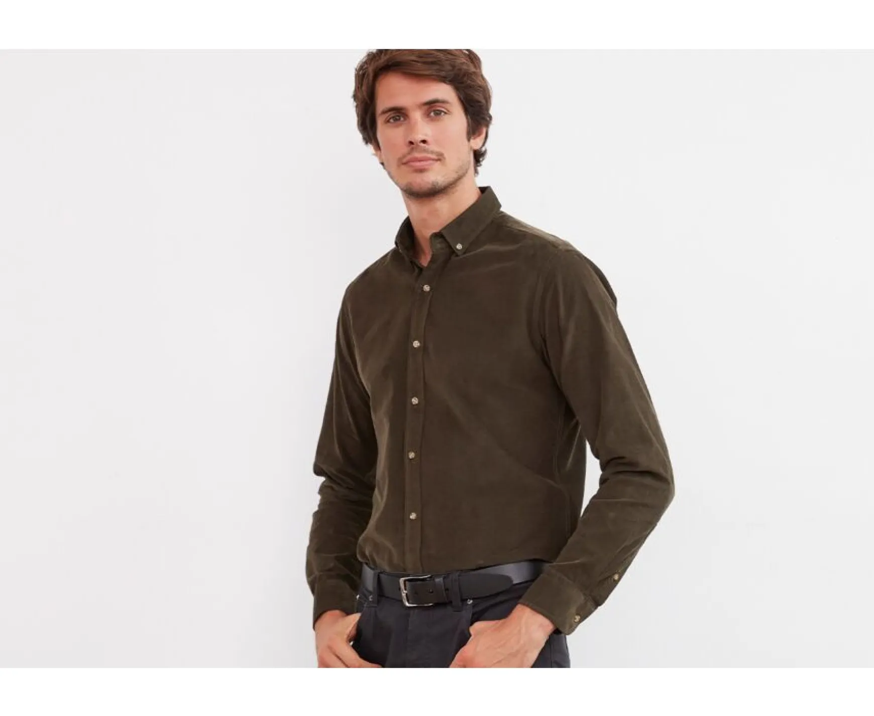 Bexley | Khaki Corduroy Shirt Wayne Kaki