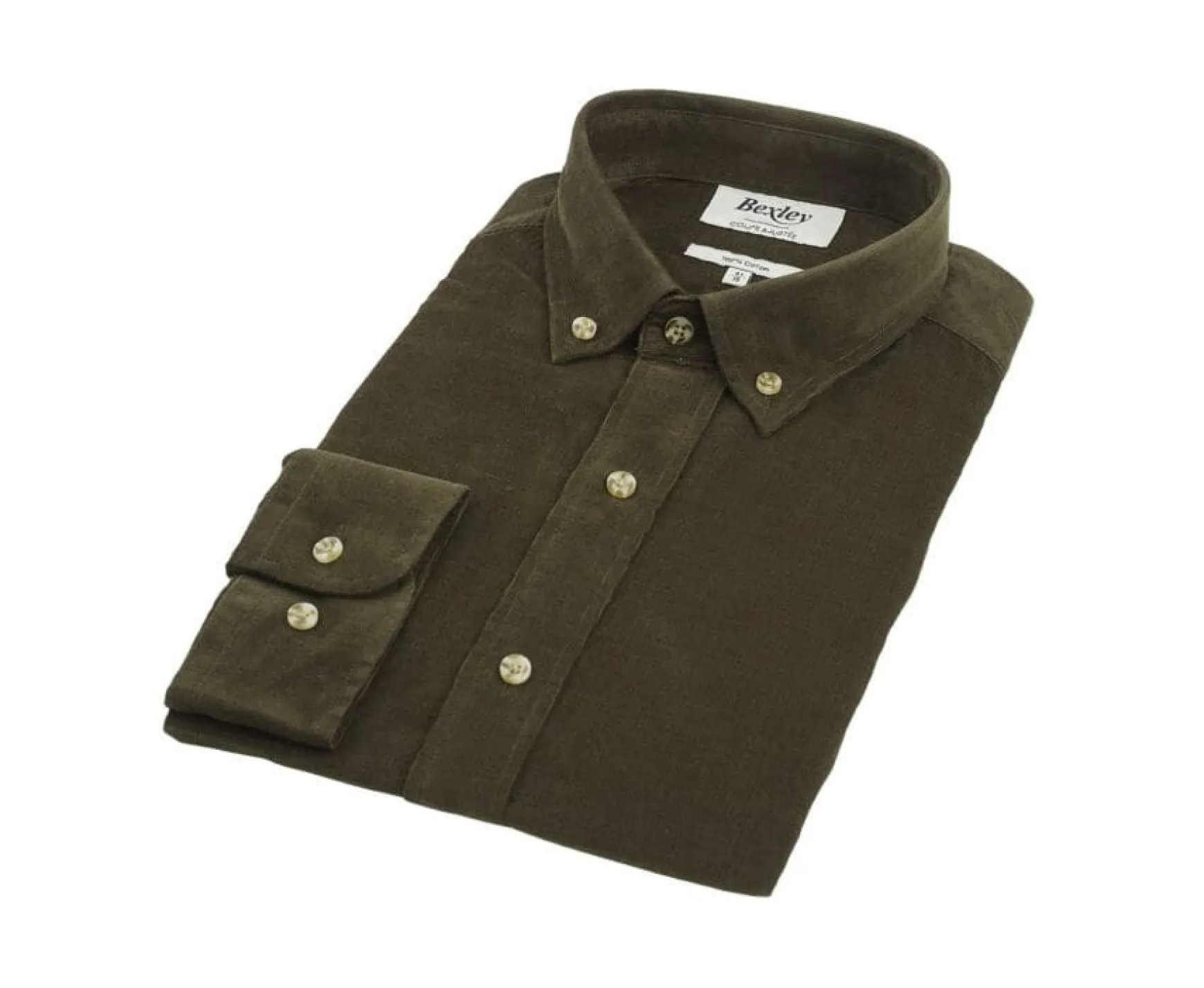 Bexley | Khaki Corduroy Shirt Wayne Kaki
