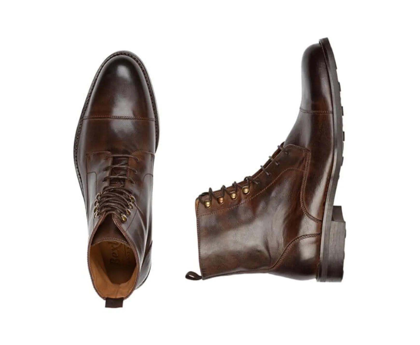 Bexley Comfort Shoes | Lace-Up Boots Derby Enfield Ii Gomme City Patina Chocolate