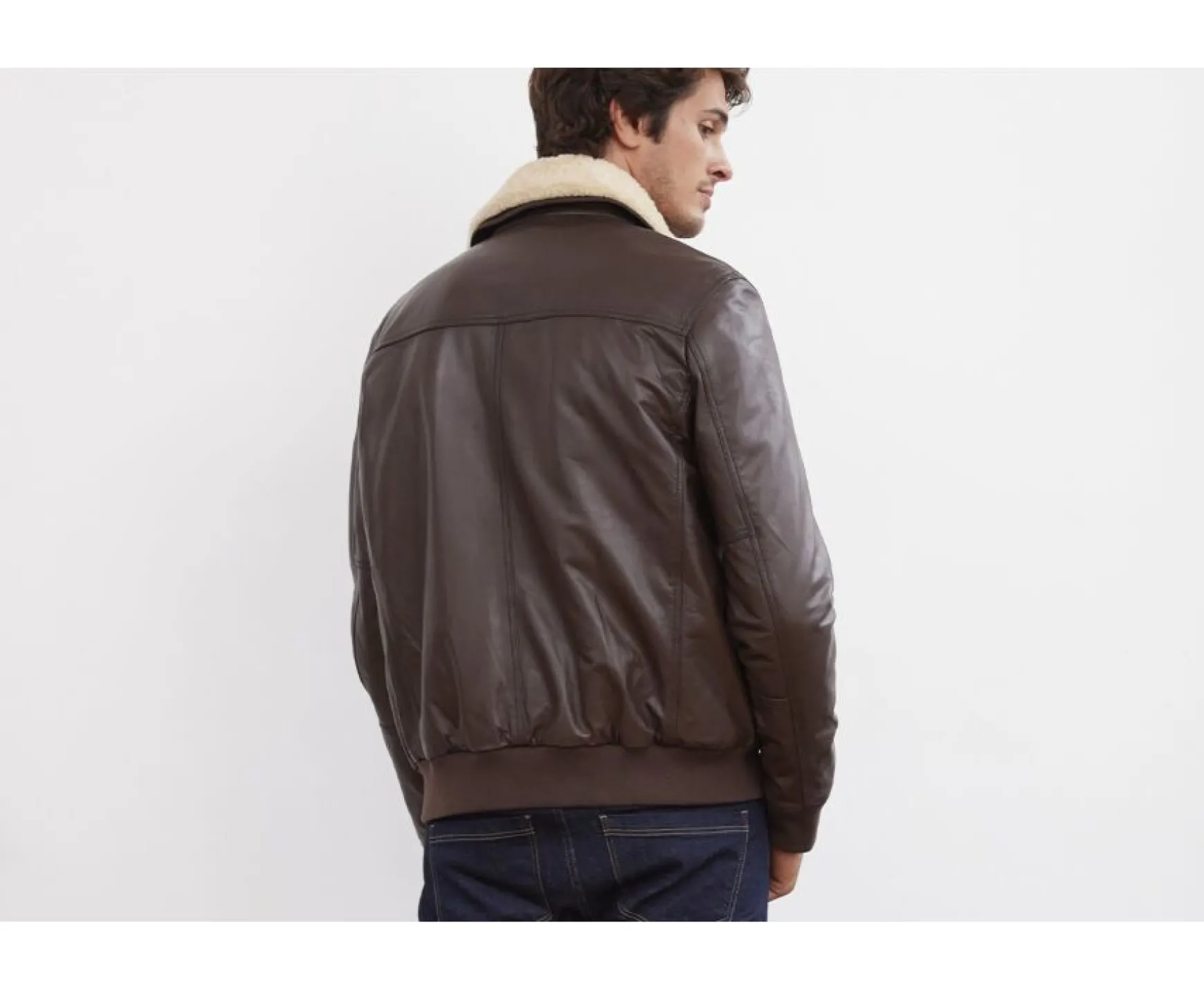 Bexley | Leather Aviator Jacket Everett Ii Brown