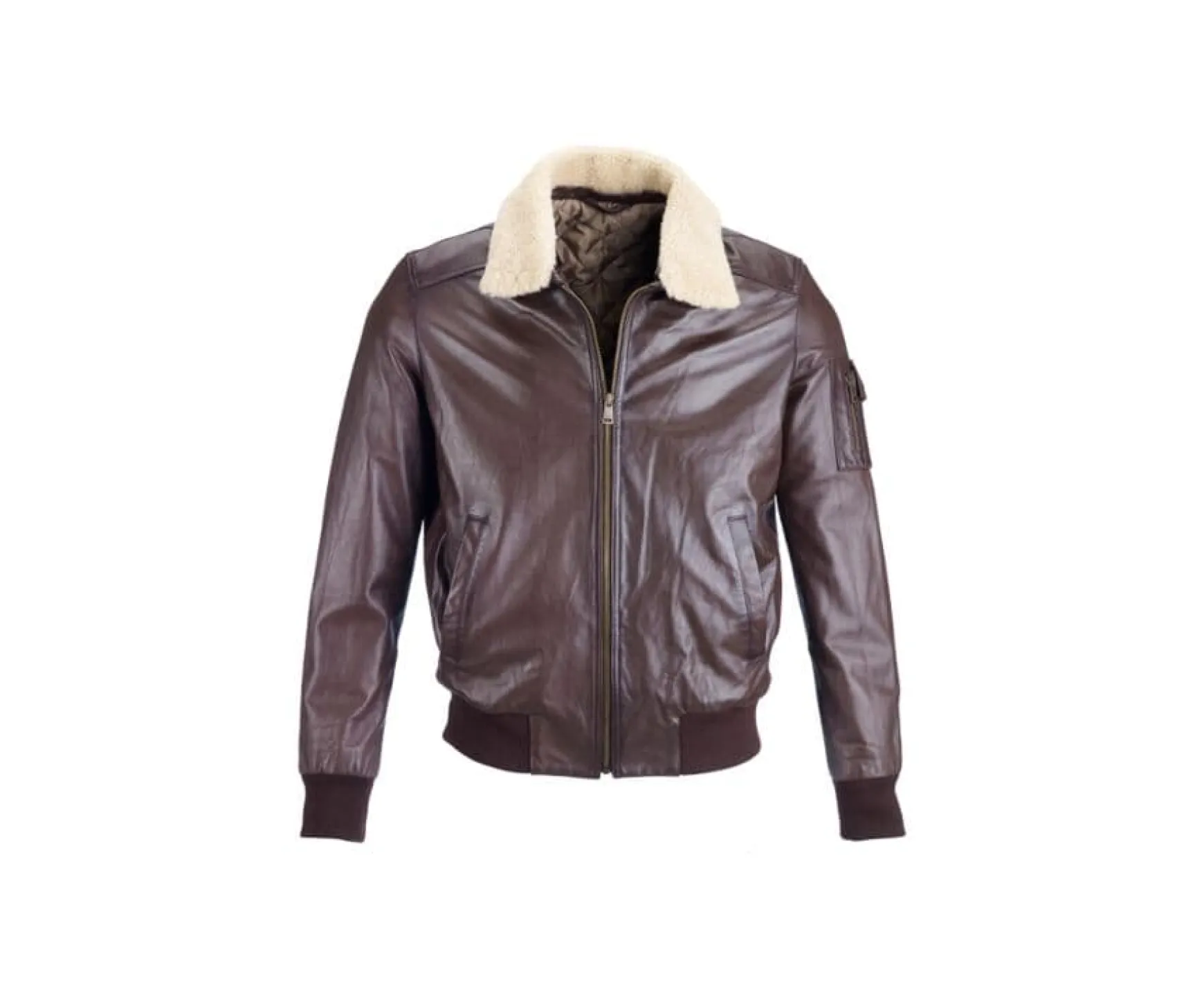 Bexley | Leather Aviator Jacket Everett Ii Brown