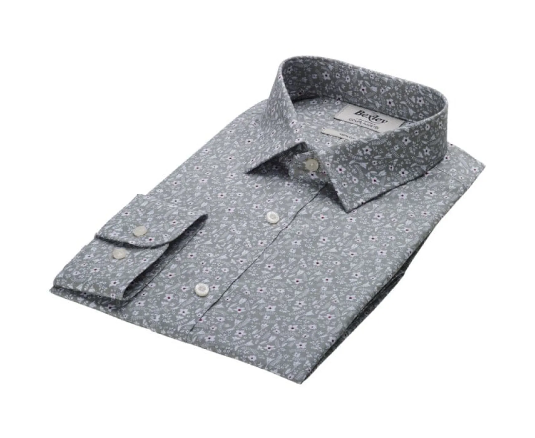 Bexley | Lime Green & Red Printed Shirt Symphorien Vert Tilleul Et Rouge