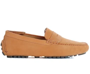 Bexley Moccasins | Mandarin Velvet Men'S Driving Moccassins Ferguson Velours Mandarine