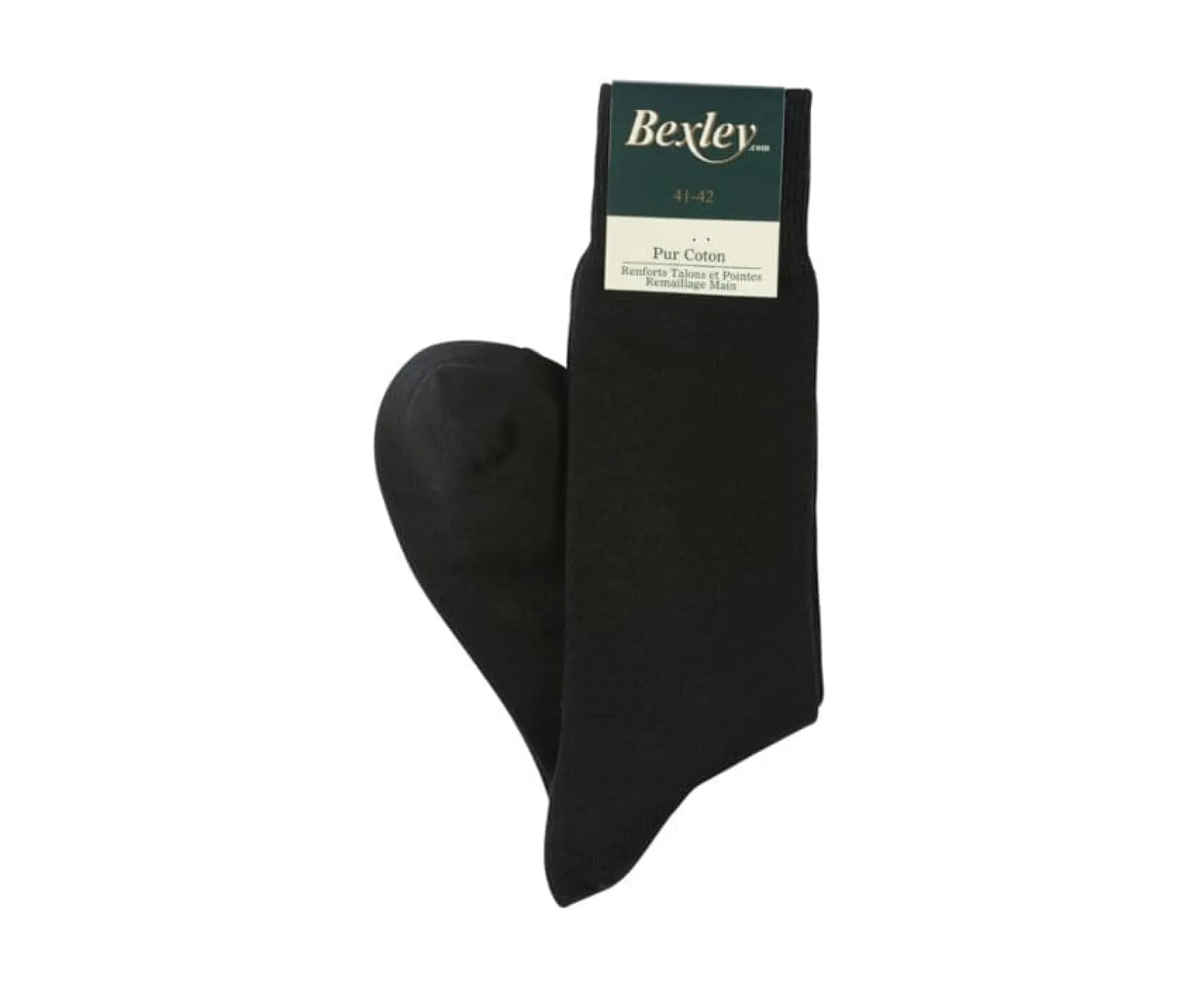 Bexley | Men'S Black Thick Cotton Socks Blackblack With Black Waistband