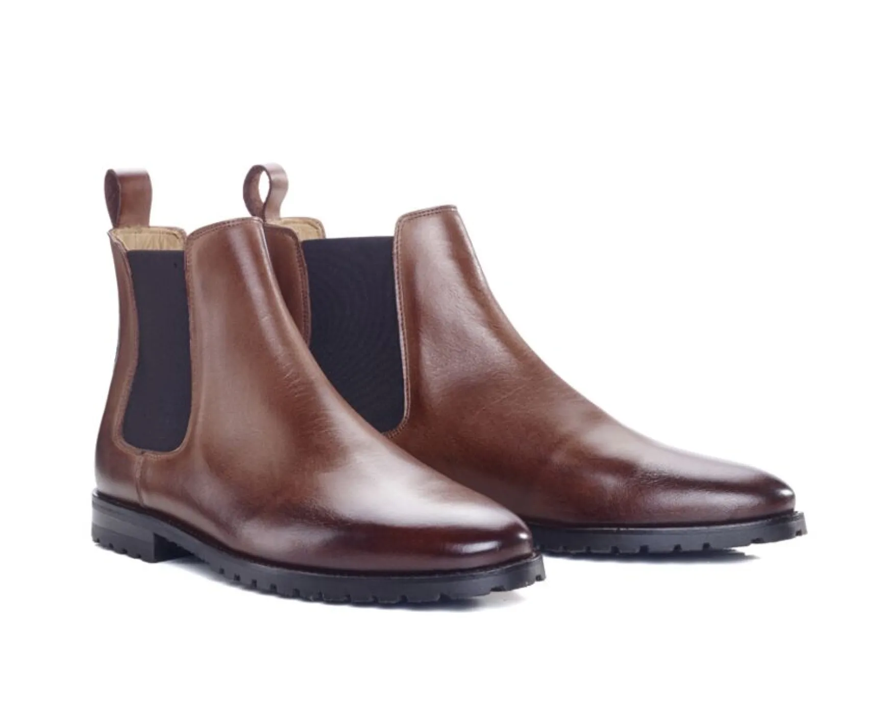 Bexley Boots Shoes | Men'S Chelsea Boots Rubber Outsole With Separate Heel - Bentfield Gomme | Patina Chocolate
