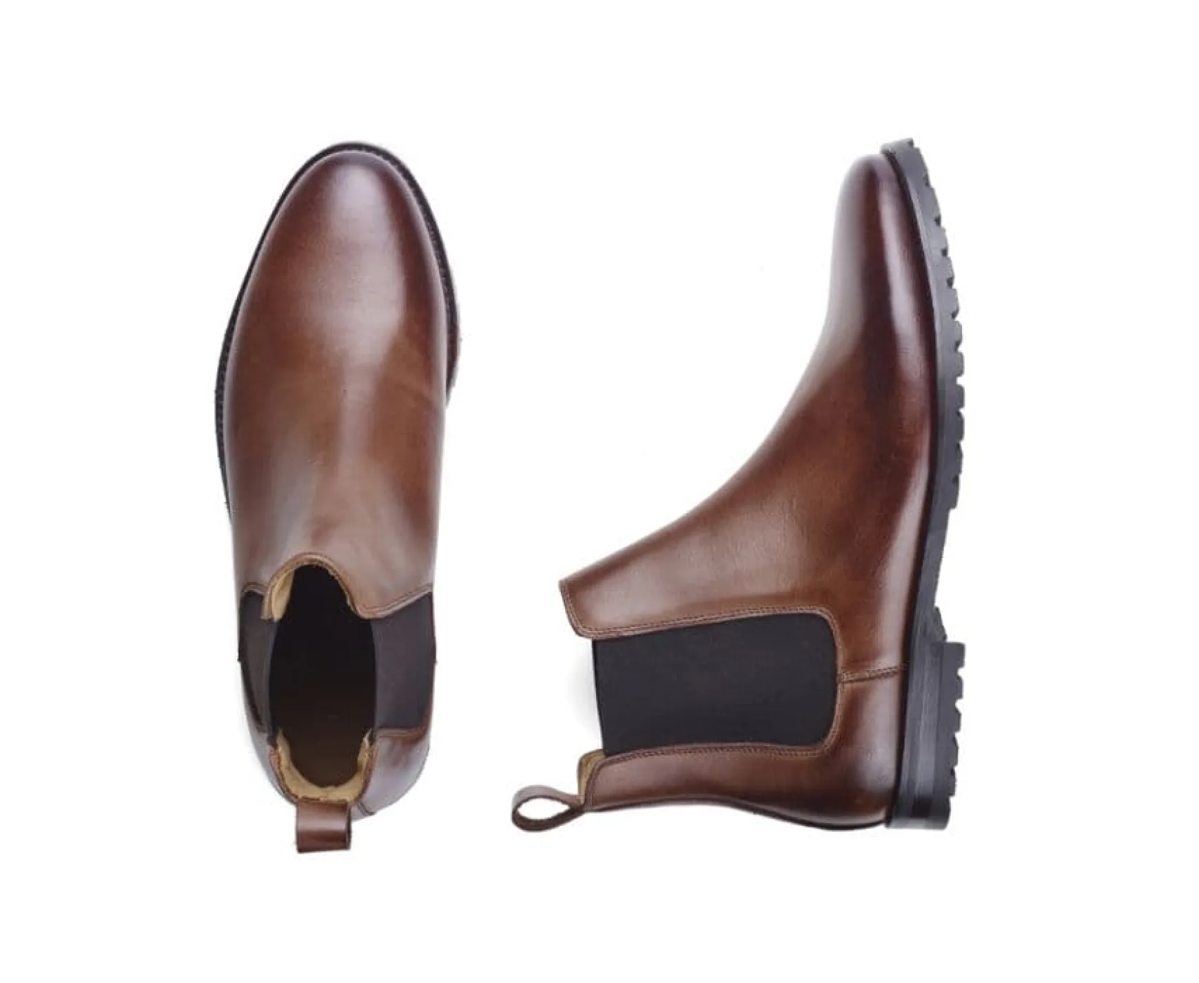 Bexley Boots Shoes | Men'S Chelsea Boots Rubber Outsole With Separate Heel - Bentfield Gomme | Patina Chocolate