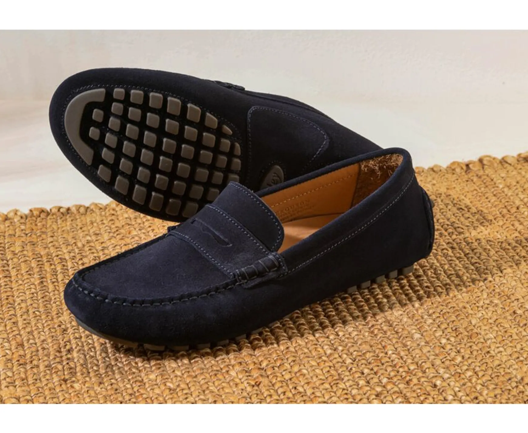 Bexley Moccasins | Men'S Driving Moccasins Ferguson Navy Suede