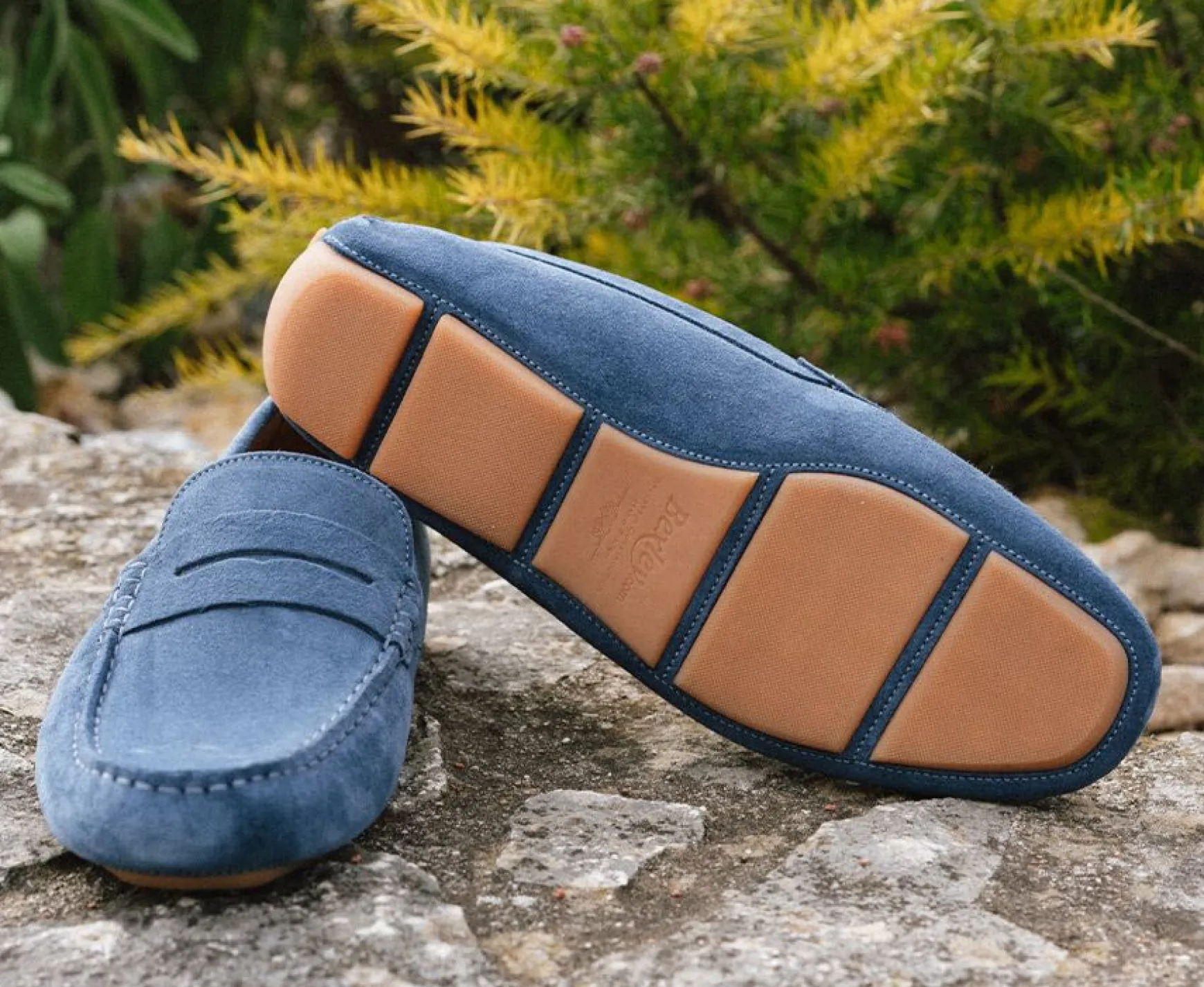 Bexley Moccasins | Men'S Driving Moccasins Seacrest Ii Blue Suede