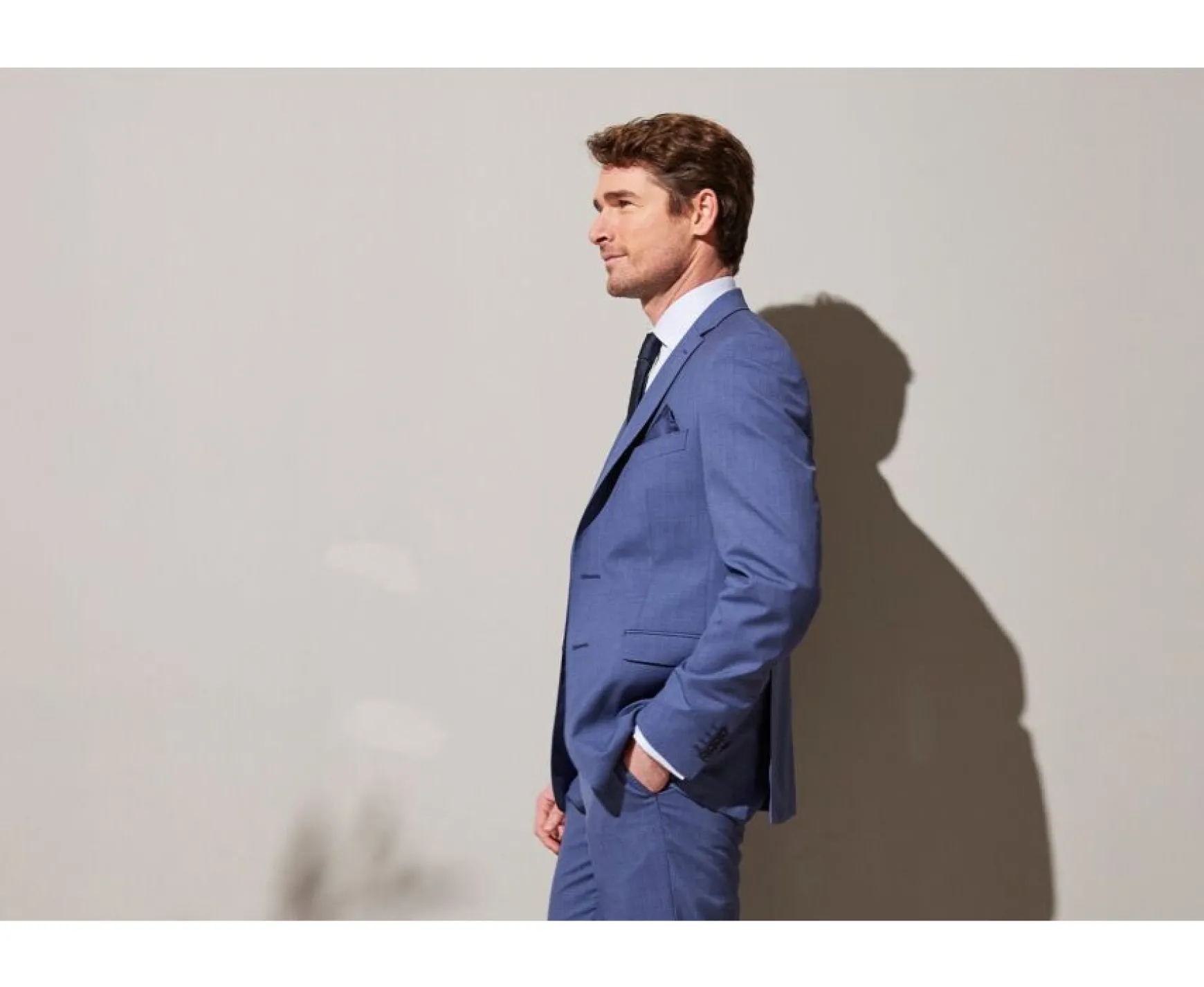 Bexley | Men'S Light Blue Melange Suit Jacket Lazare Light Azul Melange