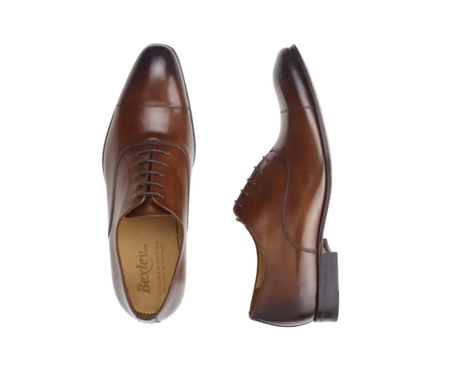 Bexley Oxford Shoes | Men'S Oxford Shoes - Leather Outsole Brisbury Patina Cognac