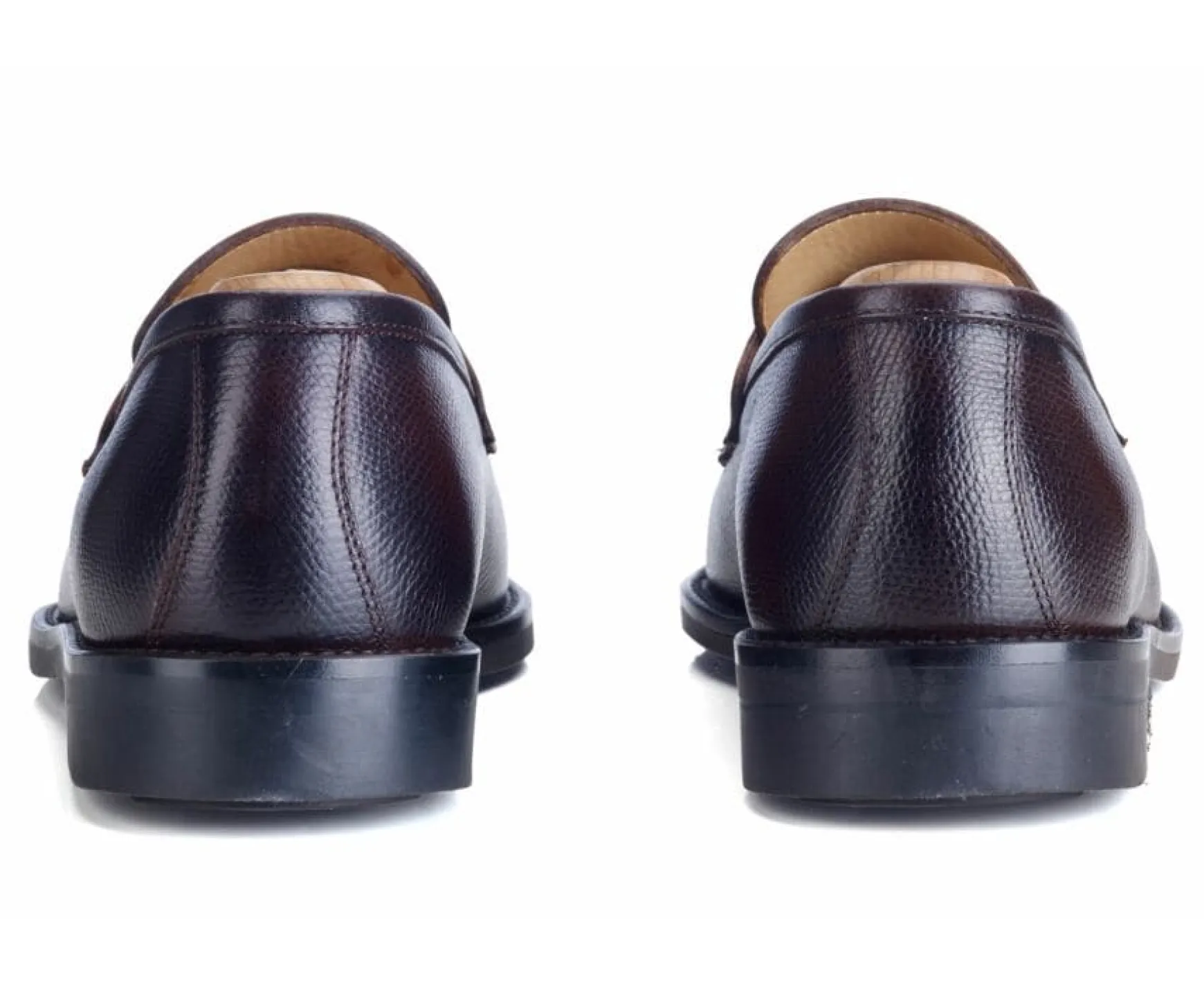 Bexley Comfort Shoes | Men'S Penny Loafers Wemic Gomme City Chocolate Grained Leather