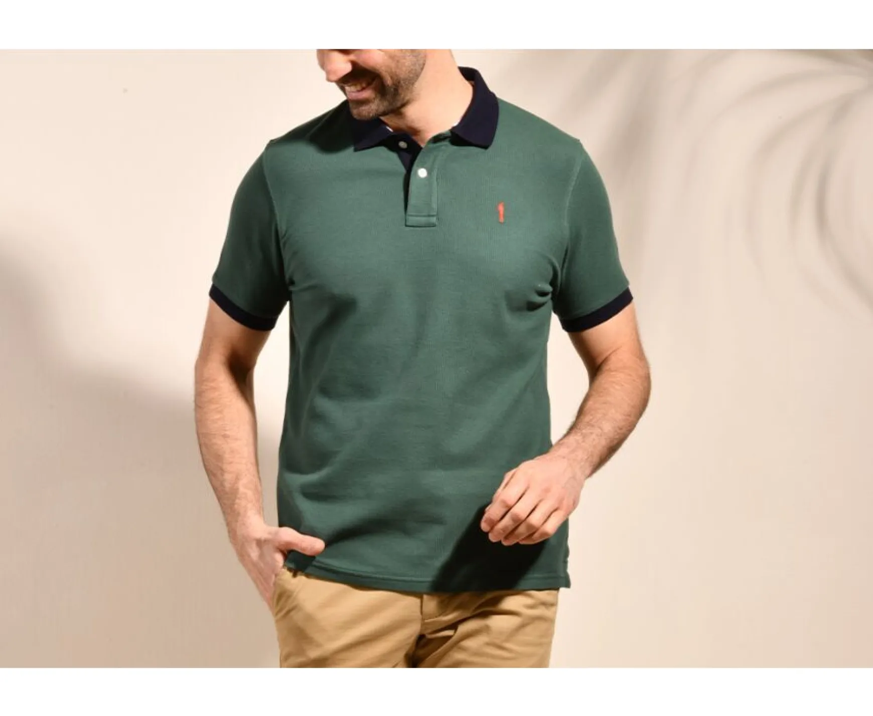 Bexley Adjusted Fit | Men'S Polo Shirt Ardley Dark Green And Navy
