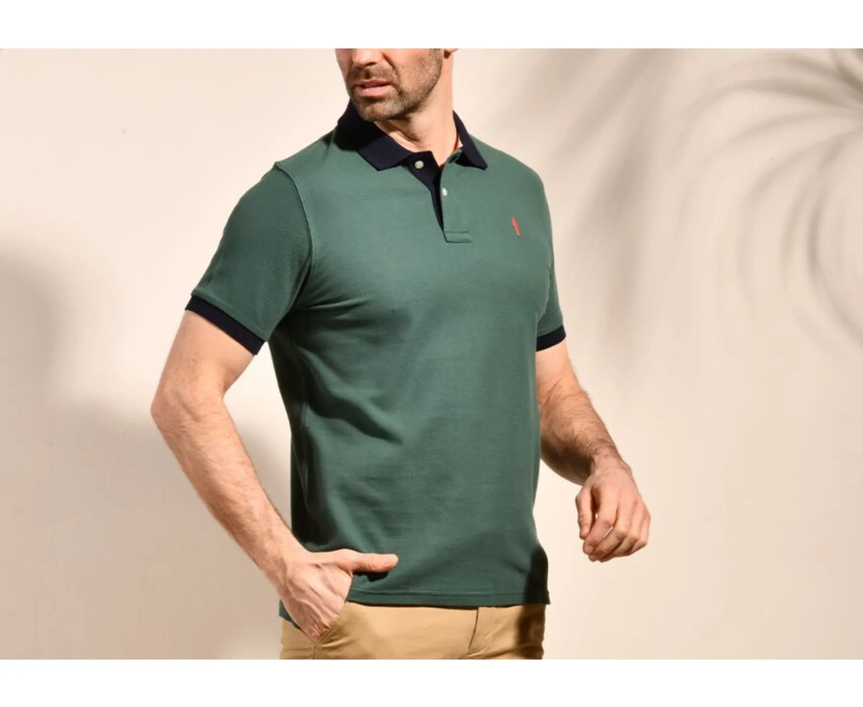 Bexley Adjusted Fit | Men'S Polo Shirt Ardley Dark Green And Navy